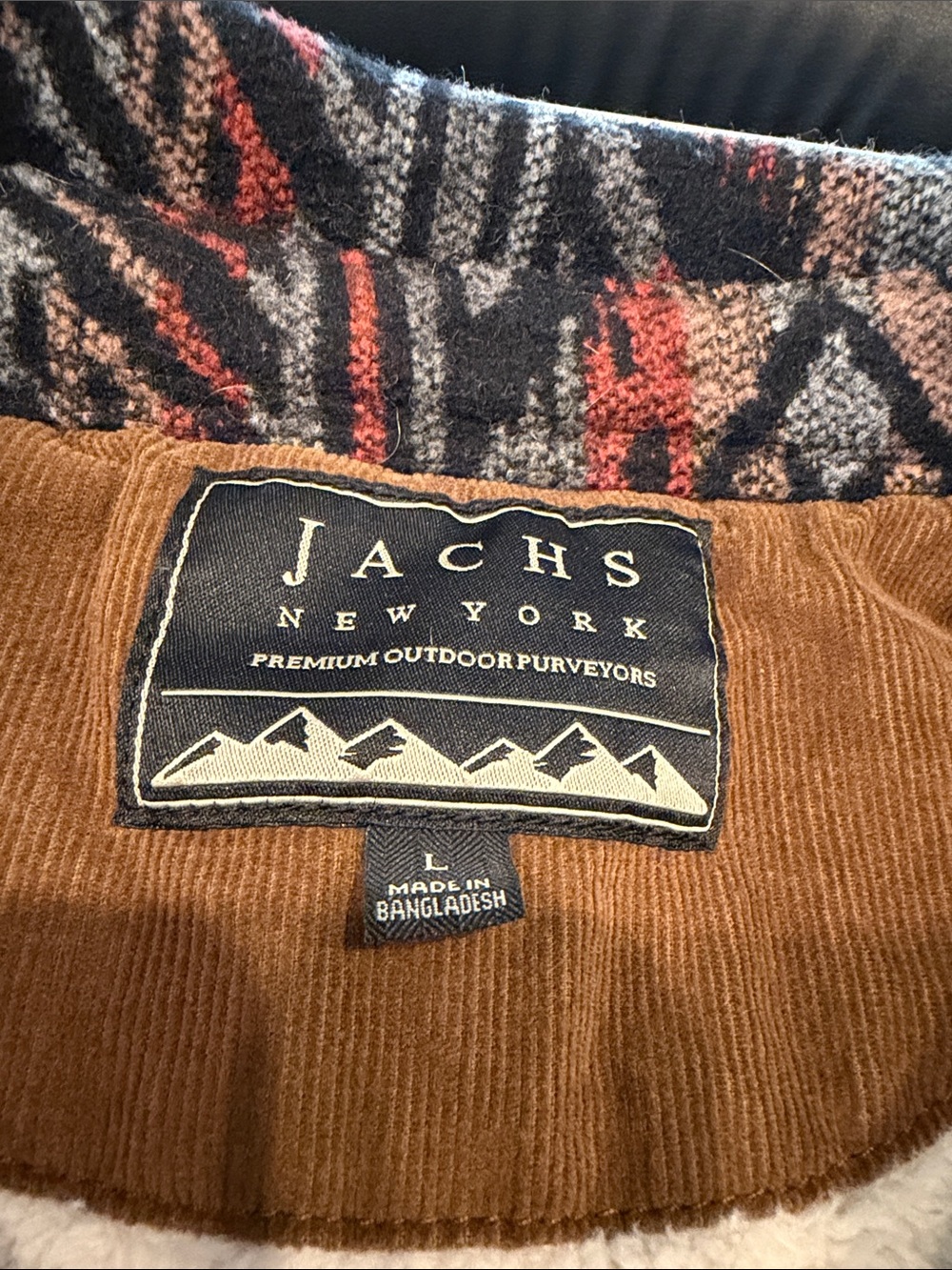 Men's Patterned Zip-Up Button Sweater Jacket - Black & Rust - Picture 2 of 4